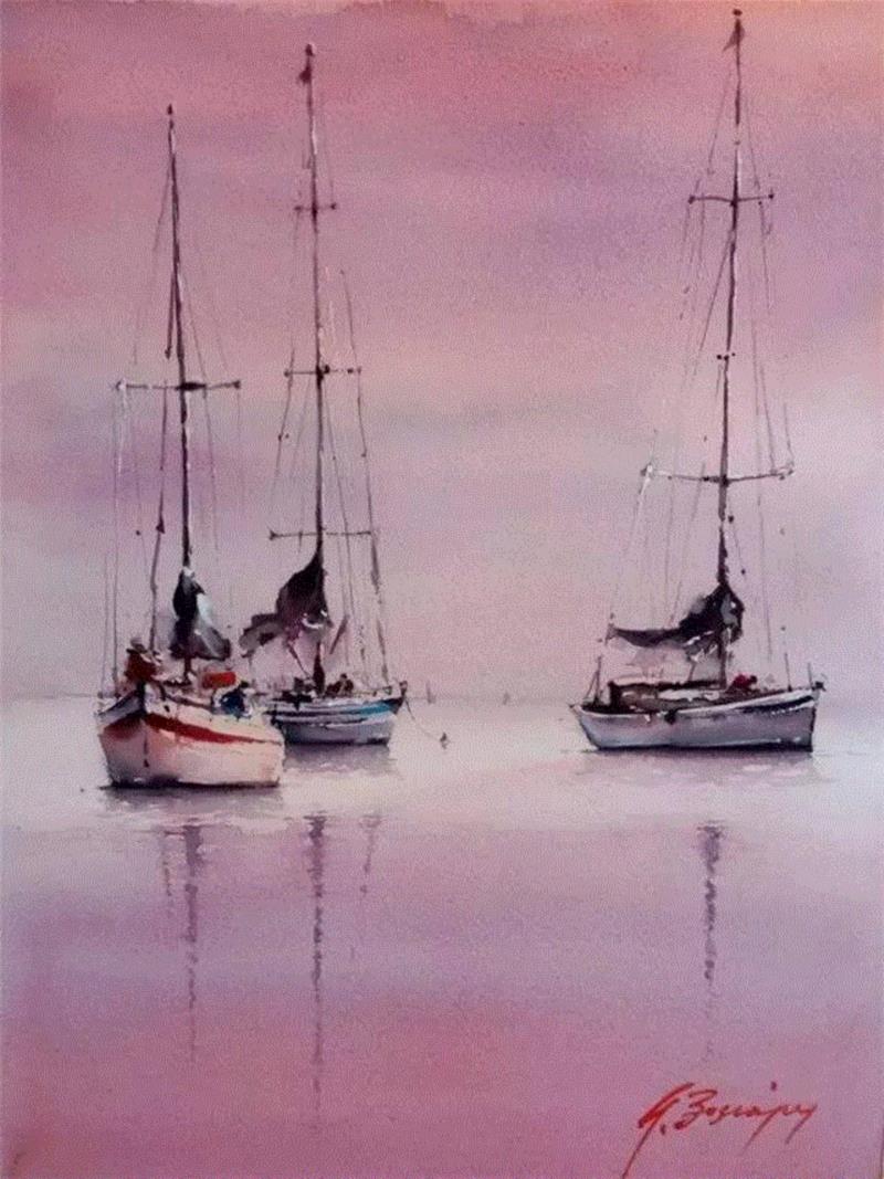 水彩画、意境美 | 意大利画家Giuliano Boscaini作品,意大利画家,Giuliano,Boscaini,水彩画,意境美,琅沐创意年代,意大利,图尔特,城市风景,肖像画