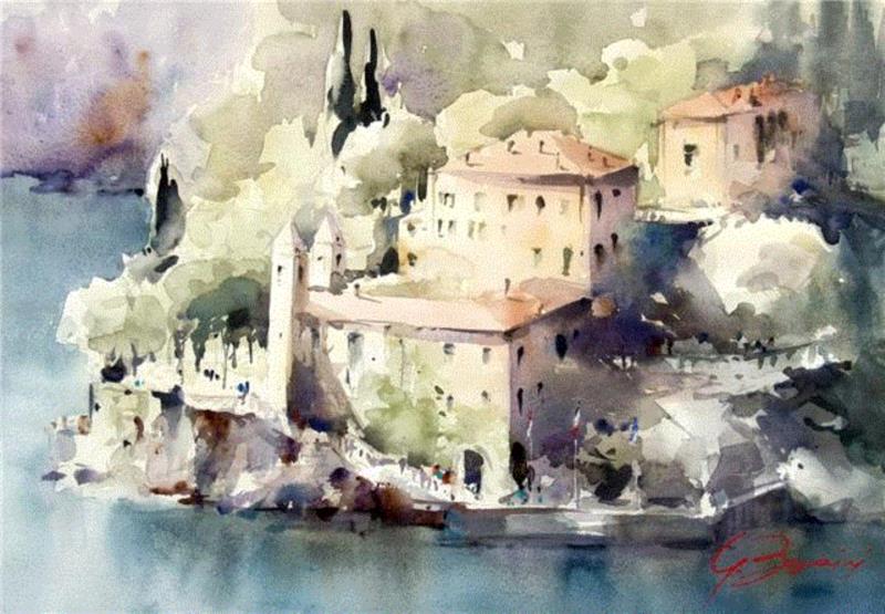 水彩画、意境美 | 意大利画家Giuliano Boscaini作品,意大利画家,Giuliano,Boscaini,水彩画,意境美,琅沐创意年代,意大利,图尔特,城市风景,肖像画