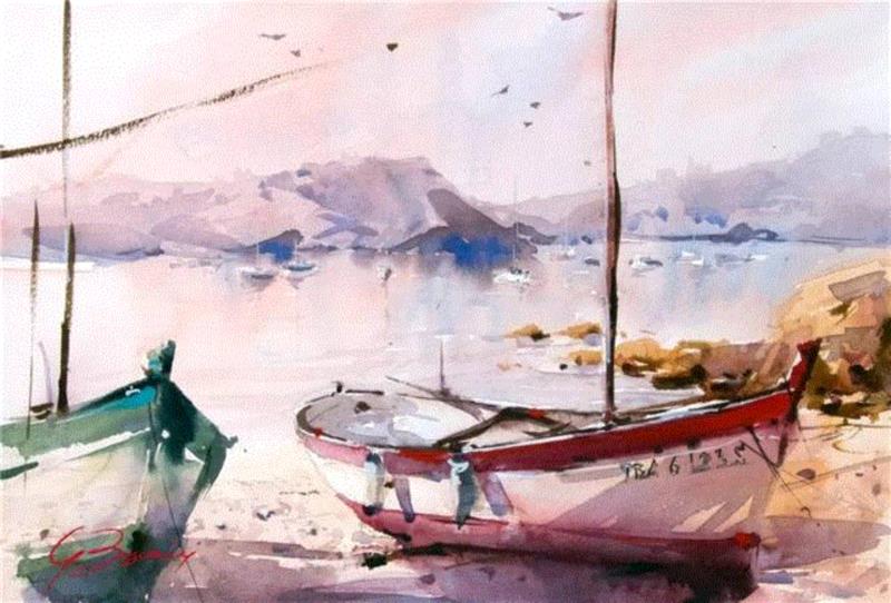 水彩画、意境美 | 意大利画家Giuliano Boscaini作品,意大利画家,Giuliano,Boscaini,水彩画,意境美,琅沐创意年代,意大利,图尔特,城市风景,肖像画