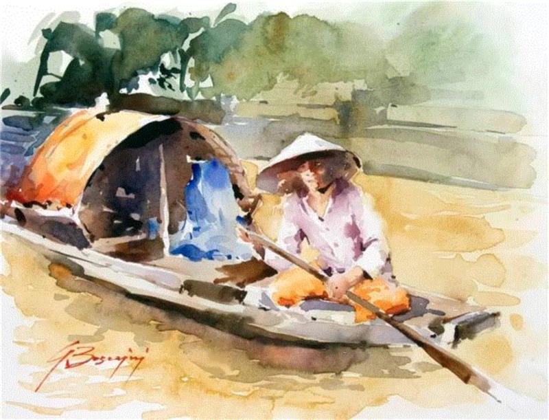 水彩画、意境美 | 意大利画家Giuliano Boscaini作品,意大利画家,Giuliano,Boscaini,水彩画,意境美,琅沐创意年代,意大利,图尔特,城市风景,肖像画