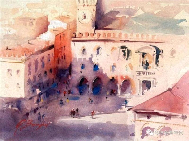 水彩画、意境美 | 意大利画家Giuliano Boscaini作品,意大利画家,Giuliano,Boscaini,水彩画,意境美,琅沐创意年代,意大利,图尔特,城市风景,肖像画