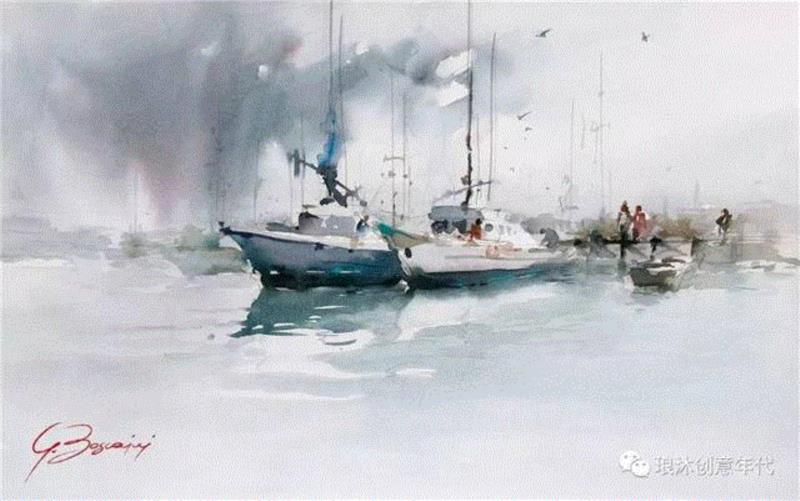 水彩画、意境美 | 意大利画家Giuliano Boscaini作品,意大利画家,Giuliano,Boscaini,水彩画,意境美,琅沐创意年代,意大利,图尔特,城市风景,肖像画