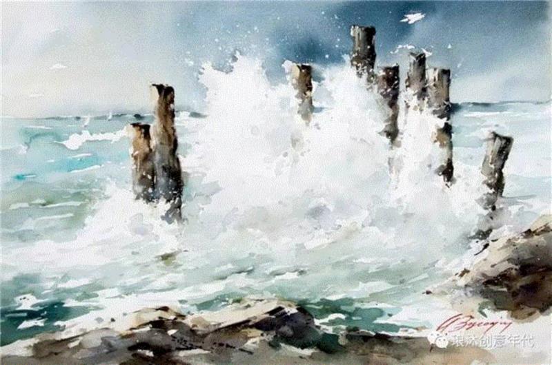 水彩画、意境美 | 意大利画家Giuliano Boscaini作品,意大利画家,Giuliano,Boscaini,水彩画,意境美,琅沐创意年代,意大利,图尔特,城市风景,肖像画