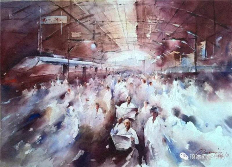 水彩画、意境美 | 意大利画家Giuliano Boscaini作品,意大利画家,Giuliano,Boscaini,水彩画,意境美,琅沐创意年代,意大利,图尔特,城市风景,肖像画