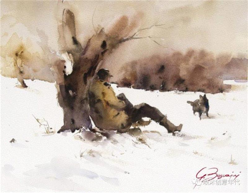 水彩画、意境美 | 意大利画家Giuliano Boscaini作品,意大利画家,Giuliano,Boscaini,水彩画,意境美,琅沐创意年代,意大利,图尔特,城市风景,肖像画