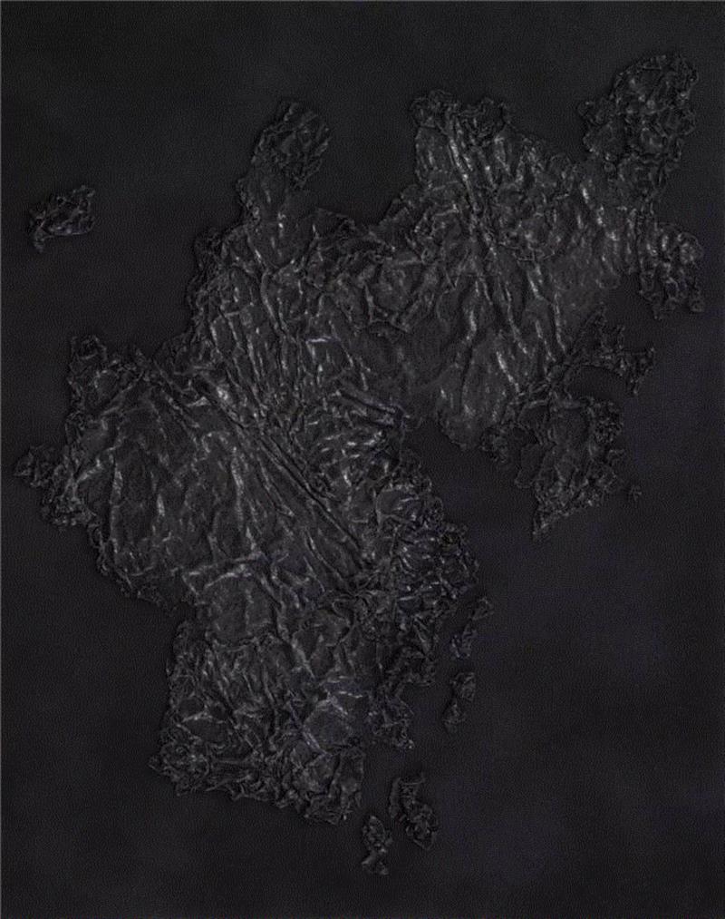 区域2号，银片、铅片、清漆、铁粉，126.5×99.5cm，2017,【现场】无声的号子——刘声、李消非,刘声,李消非,号子,流水线,生产,大沙,录像,可变,沙发,画廊