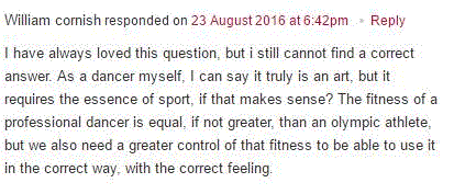 论一论：你觉得芭蕾是一项体育运动吗？舞者算是运动员吗？