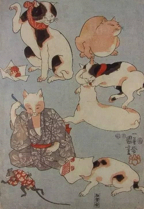 浮世绘大师歌川国芳笔下的猫
