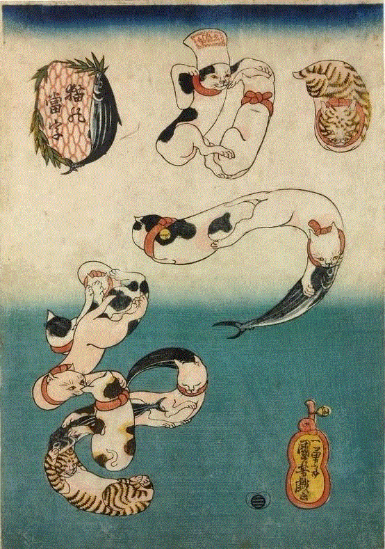 浮世绘大师歌川国芳笔下的猫