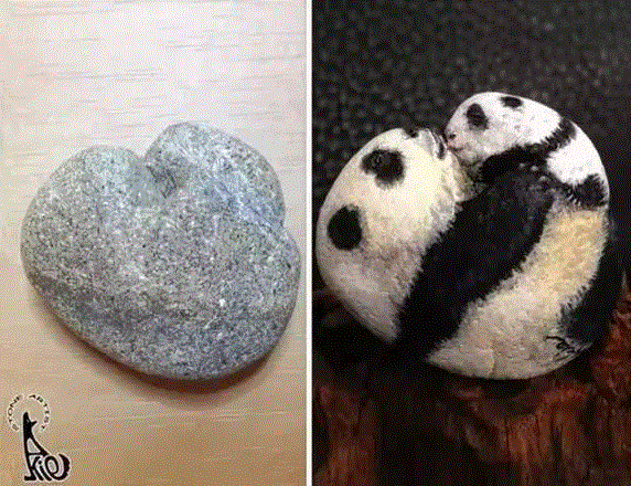 她把石头变动物,整个人都被萌化了