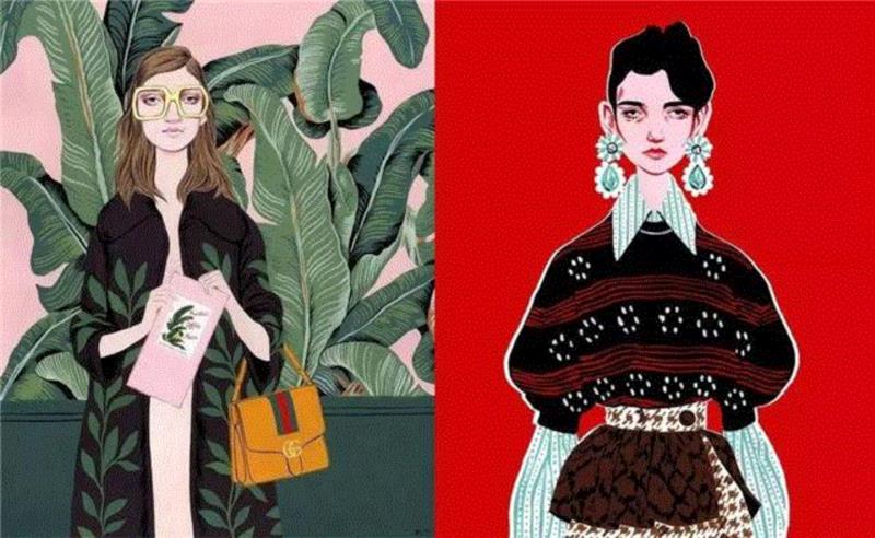 她的插画刷屏了Instagram，还被GUCCI印成了包