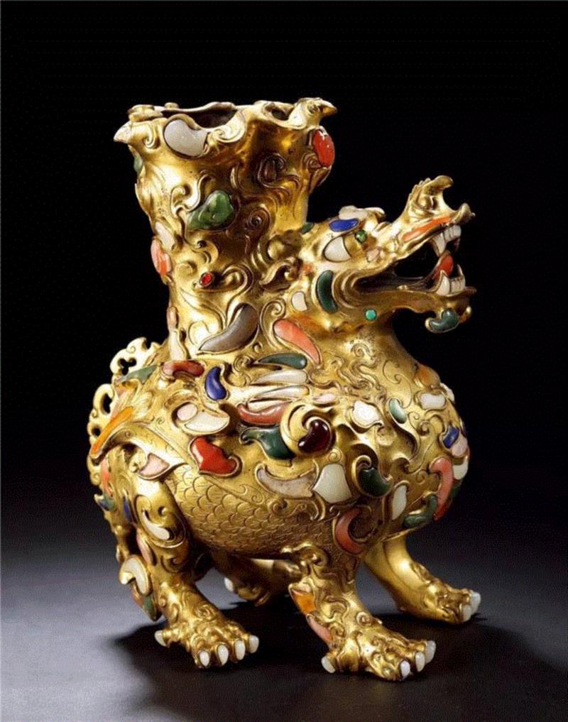 馥郁瑞祥 — 清乾隆銅鎏金嵌百寶瑞獸賞鑑 | 保利香港五周年春拍