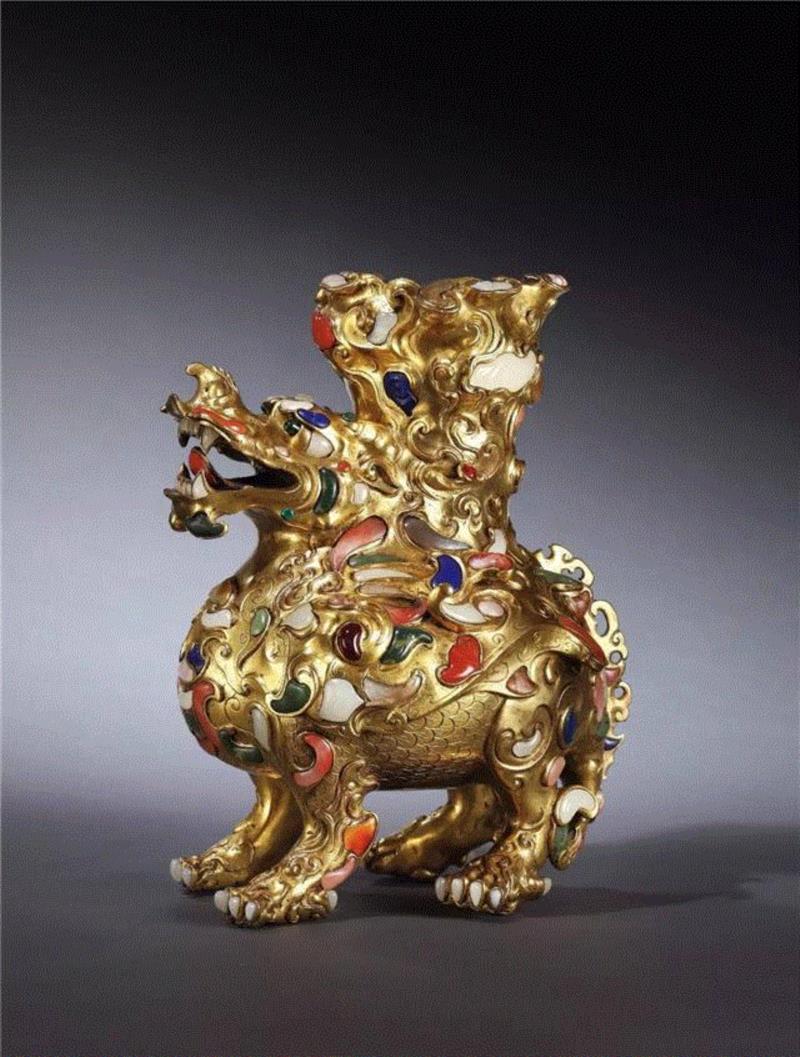 馥郁瑞祥 — 清乾隆銅鎏金嵌百寶瑞獸賞鑑 | 保利香港五周年春拍