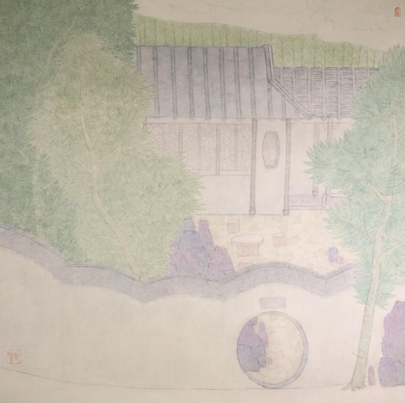 王亚楠，人间四月，33X33cm,纸本设色,美博艺术中心 | M.ART艺术家“青”展沙龙艺术家推介,美博艺术中心,沙龙,简介,青年,纸本,水墨,孙莹莹,王大陆,刘勤,美展