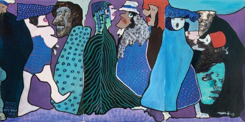 陈福善，《东方》，1969年，纸本丙烯，76.5×153 cm,PSA儿童工作坊 |  春天的访客，一场想象的聚会  4/7（周日）,PSA,工作坊,儿童,访客,陈福善,上海当代艺术博物馆,人物,地点,香港,页面