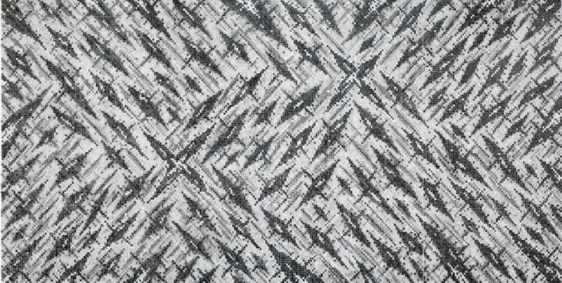 丁乙,《十示2018-B3》，2018， 多层宣纸上丙烯、粉笔、铅笔，450x936cm。“挑战的灵