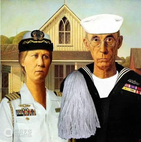它可能是被恶搞次数最多的世界名画,美国哥特式,格兰特·伍德