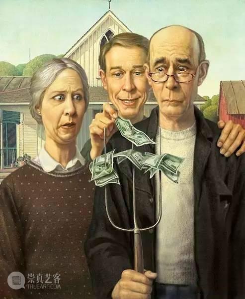 它可能是被恶搞次数最多的世界名画,美国哥特式,格兰特·伍德