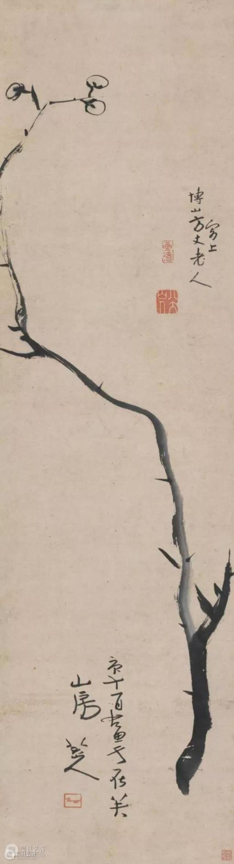 清 八大山人 《梅花》 立轴 水墨纸本,明皇世孙避难为僧，画出世上最贵鱼和鸟,朱耷,八大山人,笔墨,石涛,吴昌硕,书画,遗民,南昌