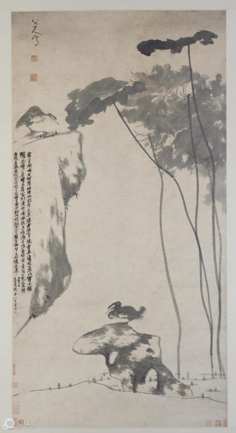 清 八大山人《荷花双凫图 》 弗利尔美术馆藏,明皇世孙避难为僧，画出世上最贵鱼和鸟,朱耷,八大山人,笔墨,石涛,吴昌硕,书画,遗民,南昌