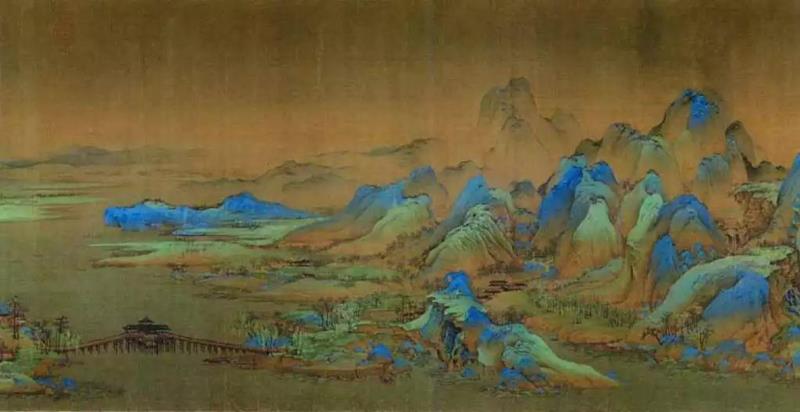 《千里江山图》(局部),【青梅小课堂回顾】千里江山——十八岁少年的大宋梦华录,课堂,少年,青梅,大宋,梦华录,千里江山,千里江山图,王希孟,北宋,青年