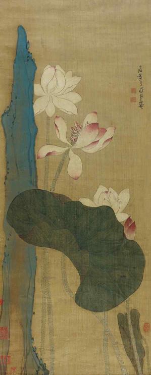 陈洪绶《莲花奇石》设色绢本 立轴,纽约亚洲艺术周 | 精选拍品抢先看,亚洲,拍品,康熙,蘇富比,拍卖会,玉器,洁蕊堂,粉彩,织锦,嘉庆