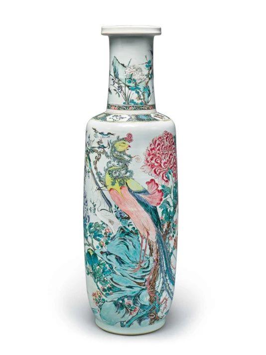 清康熙 粉彩百鸟朝凤图大棒槌瓶 ,纽约亚洲艺术周 | 精选拍品抢先看,亚洲,拍品,康熙,蘇富比,拍卖会,玉器,洁蕊堂,粉彩,织锦,嘉庆