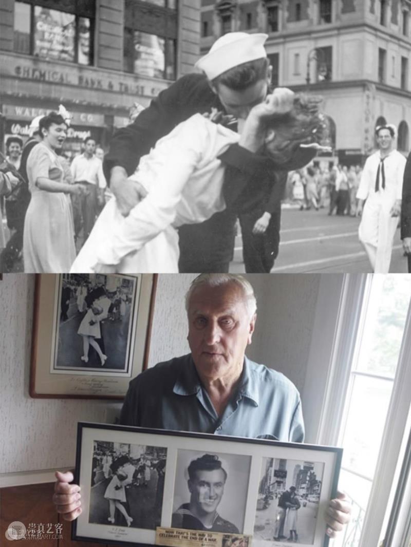 “胜利之吻”被视为最经典的黑白照片之一,门敦萨获证实为照片中的男主角。,艺讯丨从赝品到真迹,失窃文物,文物回归,梵高真迹,王小帅,梵高博物馆,纽约大都会艺术博物馆,纳西瑟斯,胜利之吻,Audrey,庞贝古城壁画,柏林电影节银熊奖,地久天长,木乃伊镀金棺木