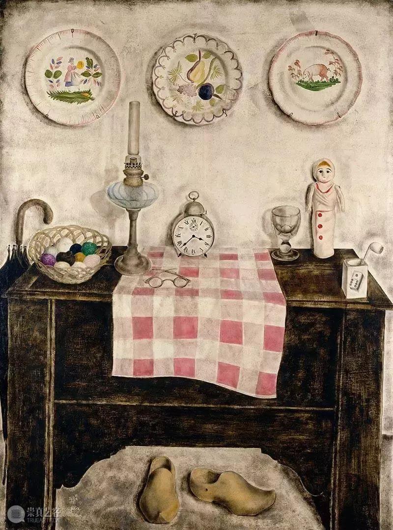 藤田嗣治和常玉的花卉都强调轮廓线，并敷以纯色，但两者的风格又截然不同，前者工整，后者雅致，相较之下，