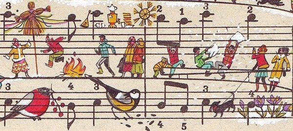 绘画丨五线谱上的欢乐故事,五线谱,绘画,乐章,卫荣,音符,Erlich,版式,上方,右上,Lena