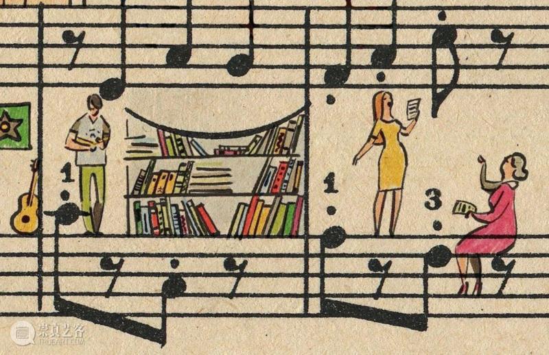 绘画丨五线谱上的欢乐故事,五线谱,绘画,乐章,卫荣,音符,Erlich,版式,上方,右上,Lena