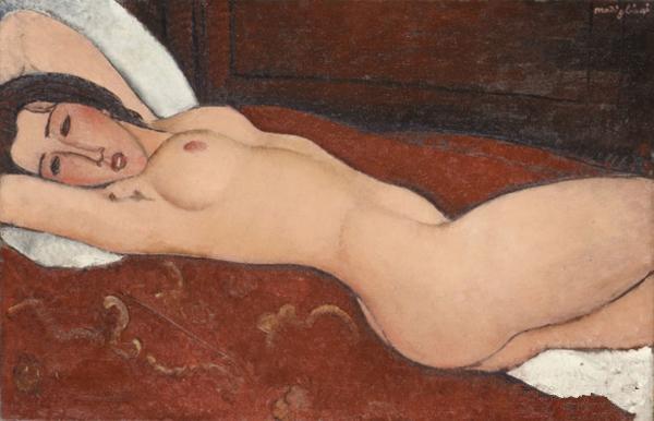 Reclining Nude, 1917，现藏于大都会艺术博物馆,一只眼睛看世界的天才艺术家,天才,莫迪里阿尼,意大利,巴黎,珍妮,阿赫玛托娃,裸女,莫迪,莫迪格利阿尼,毕加索