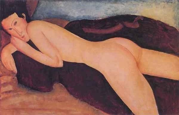 Reclining Nude from the Back, 1917，现藏于巴恩斯基金会,一只眼睛看世界的天才艺术家,天才,莫迪里阿尼,意大利,巴黎,珍妮,阿赫玛托娃,裸女,莫迪,莫迪格利阿尼,毕加索