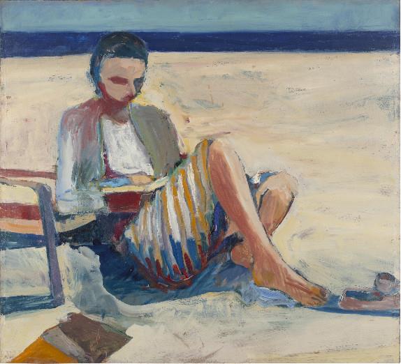 《Girl on the Beach》,他的画价值1.6亿元,被誉为美国西海岸抽象派领军人物!,西海岸,抽象派,人物,海洋公园,佳士得,理查德,科恩,伯克利,景观,上方