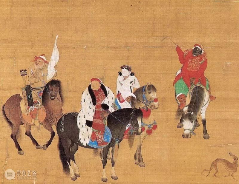 上:《元人秋猎图》局部,【保利艺术嘉年华】震古烁今?—?《元人秋猎图》,元人秋猎图,保利,嘉年华,书画,石渠宝笈,秋猎,人物,古代,宫廷,手卷