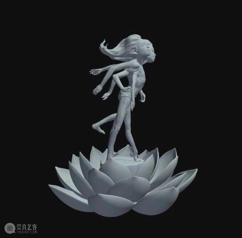 在新创作的“净土”雕塑作品中，黎光顶将真人大小的连体双生儿置于莲花宝座之上。作品的陶瓷表面精美光滑，