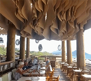 这可能是世界上最“浪”的餐厅，像海浪一般随风流动,餐厅,海浪,世界上,希腊,Studio,海滩,天花板,studio,建筑,Barbouni