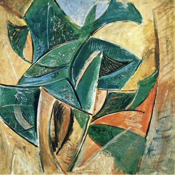 毕加索 |《树》，47.9 x 62.7 cm，布面油画，1907年,Yve-Alain Bois | 毕加索与抽象（上）,毕加索,Yve,Bois,绘画,卡恩维勒,塞拉,油画,博瓦,艺术史,教授