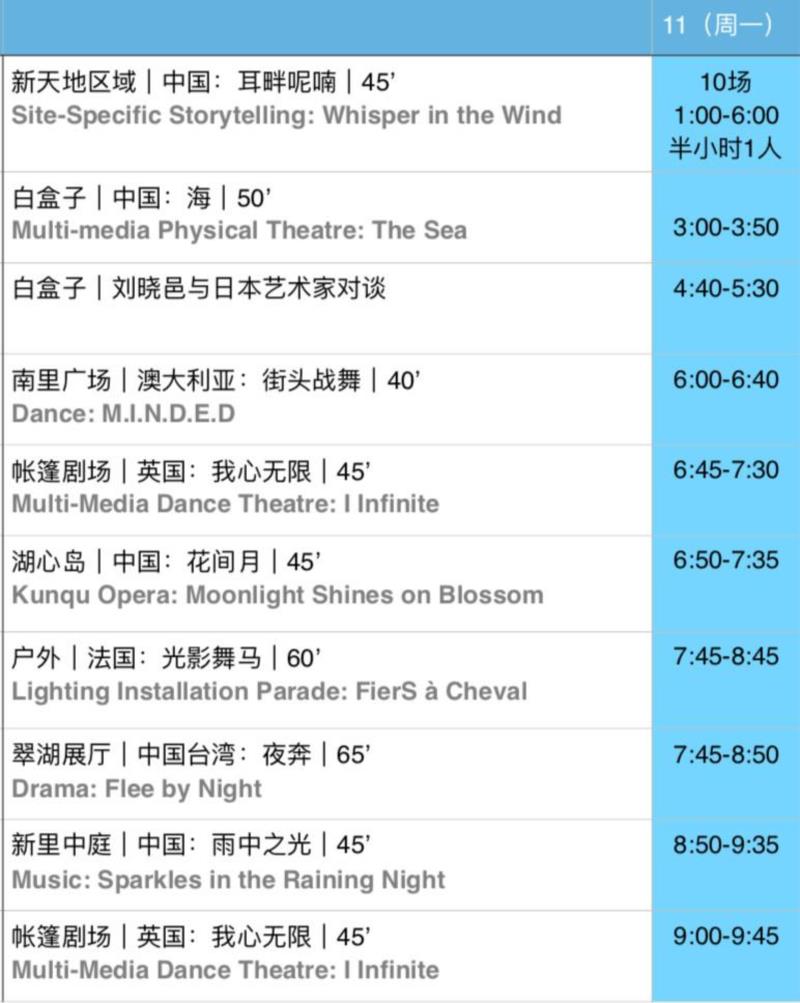 Day4 进行时 | 2018表演艺术新天地「免费剧展」全攻略,新天地,剧展,攻略,地点,票价,七情,剧照,花间月,太平湖,微博