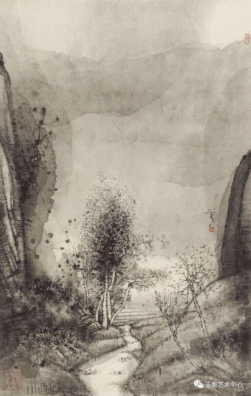 《谷秀山邃》The Mountains with Peaceful Valley,玉衡评论｜张小夏XIAO XIA「中国文人绘画的空间内涵」,张小夏,XIA,玉衡,评论,绘画,西湖,水墨,玉衡艺术中心,博览会,平远