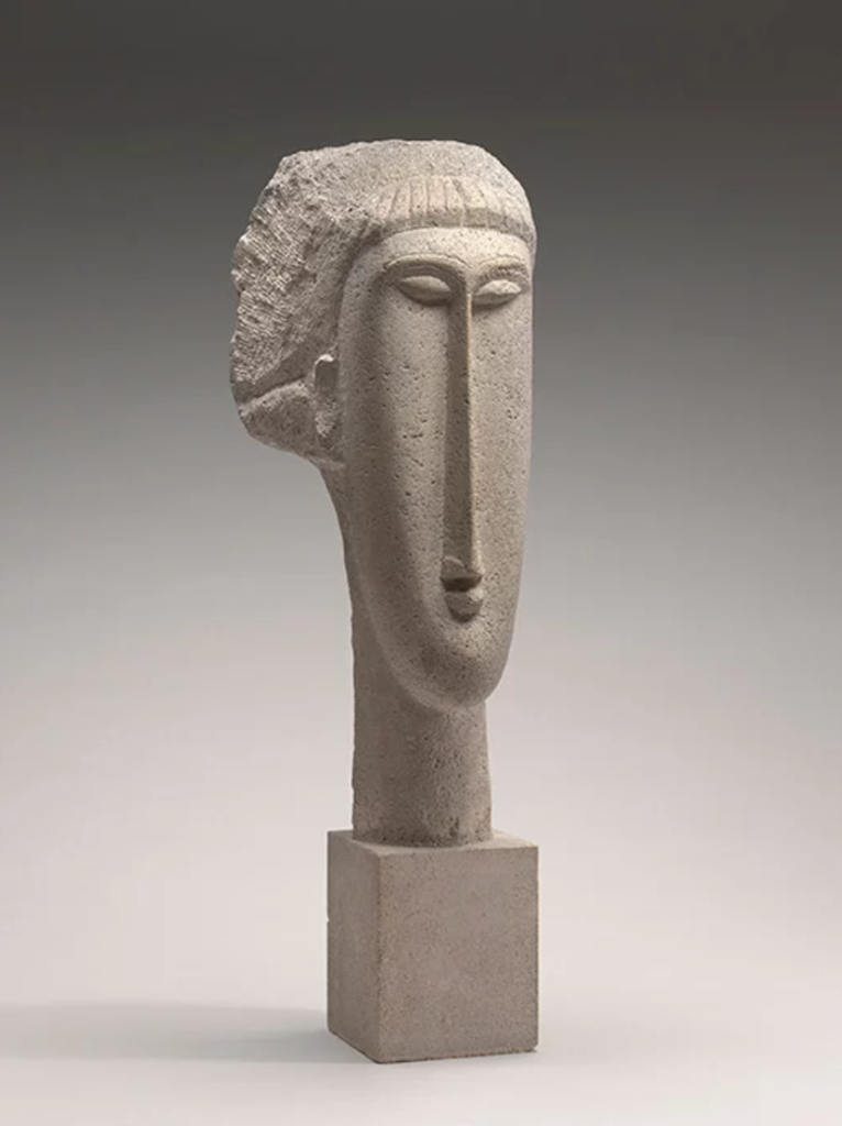 阿梅代奥·莫迪利亚尼，《女人头像》（Head of a Woman），1910-11年。图片：华盛顿国家美术馆（National Gallery of Art, Washington, DC.）.png