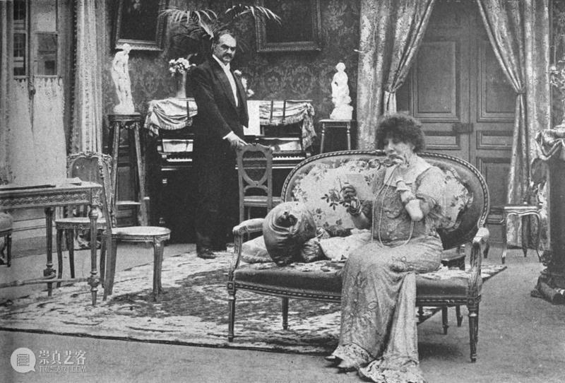 Bernhardt in the film Camille (La Dame aux camélias) with André Calmettes (1911) Film d’Art production; released in the U.S. in 1912.jpg