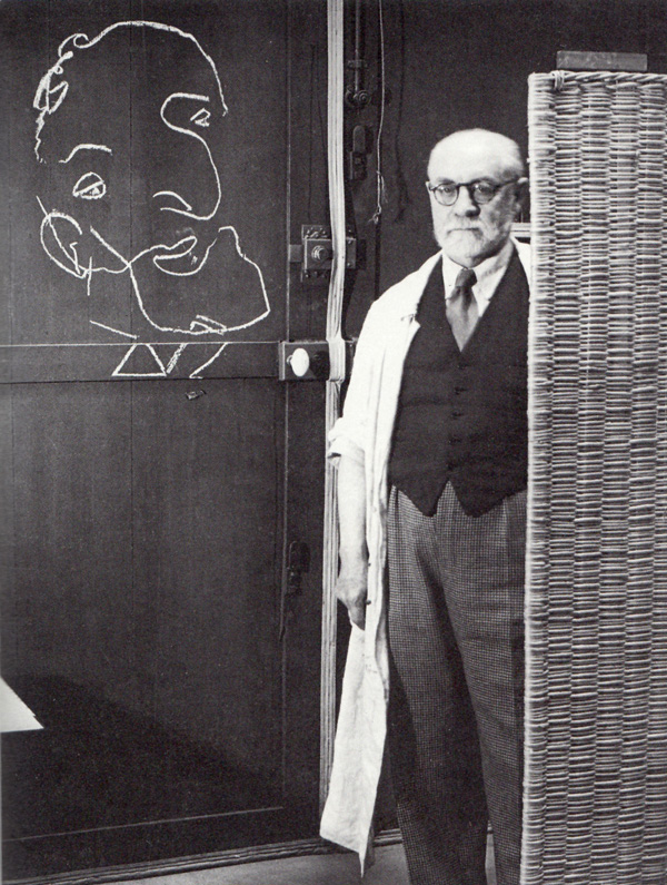 The chalk portrait of Picasso that Henri Matisse drew blindfolded. Photograph by Brassaï..jpg