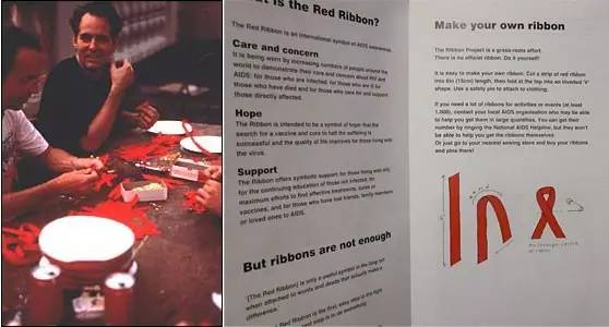 艾伦作为红丝带的发起者 “Ribbon Bee”在1991年，图片来源：BBC.jpg