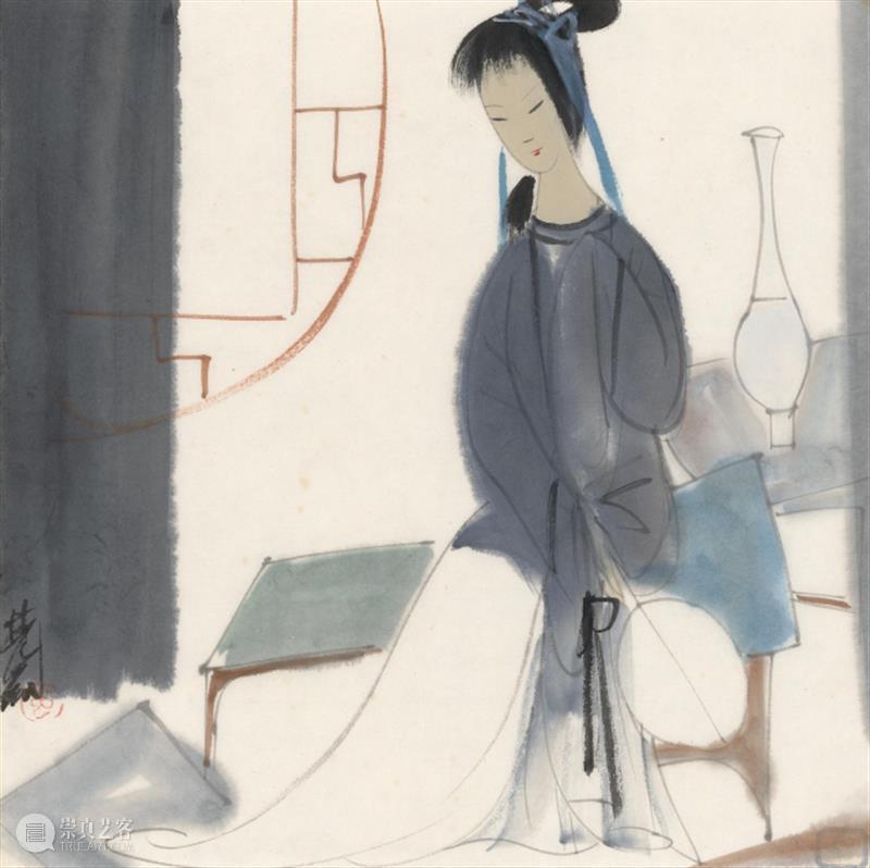 【中华艺术宫 | 每日一画】林风眠《团扇仕女》 林风眠 团扇仕女 中华艺术宫 中国 水墨缘 近现代 海派 艺术 大家 系列展 崇真艺客