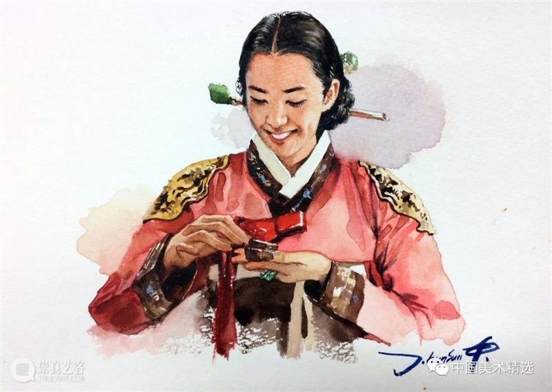水彩人物可以这么表现 水彩 人物 韩国 画家 Hun sung 色彩 画面 炭笔 Jung 崇真艺客