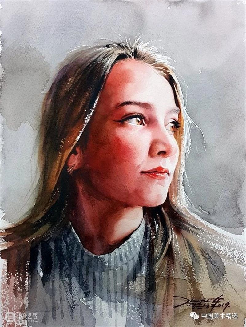 水彩人物可以这么表现 水彩 人物 韩国 画家 Hun sung 色彩 画面 炭笔 Jung 崇真艺客