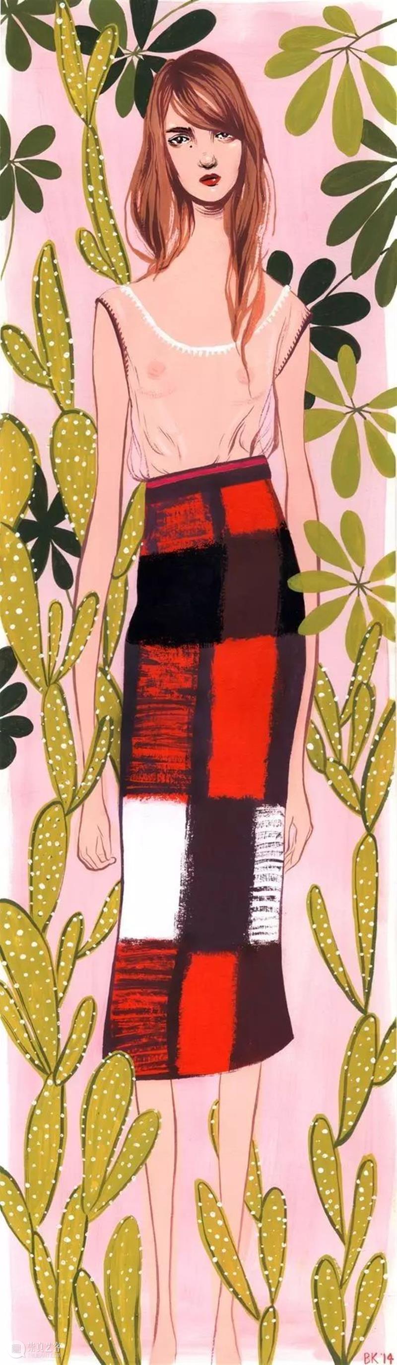 插画丨她笔下的人物时髦又有趣，神秘又忧郁 笔下 插画 人物 上方 中国舞台美术学会 右上 星标 本文 画家 联盟 崇真艺客