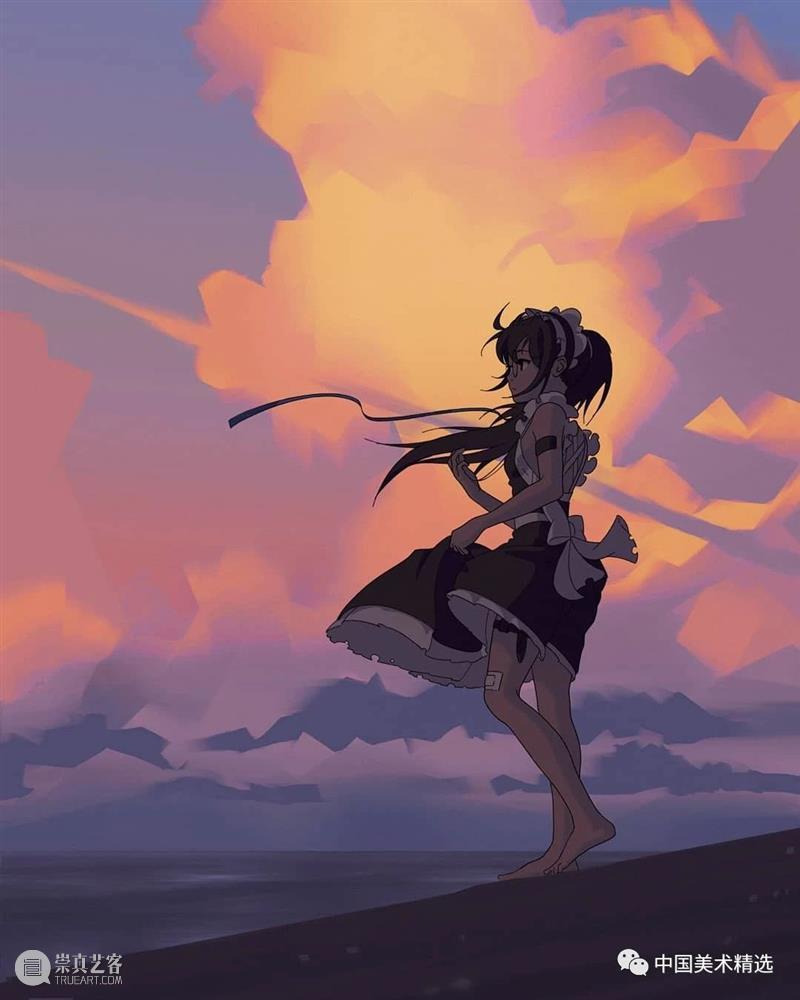 车站上的音乐少女  中国美术精选 少女 车站 音乐 插画 瞬间 张扬 一个故事 作品 往期 肖像 崇真艺客