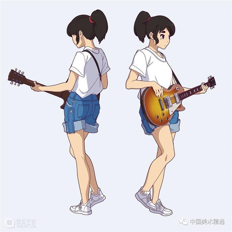 车站上的音乐少女  中国美术精选 少女 车站 音乐 插画 瞬间 张扬 一个故事 作品 往期 肖像 崇真艺客